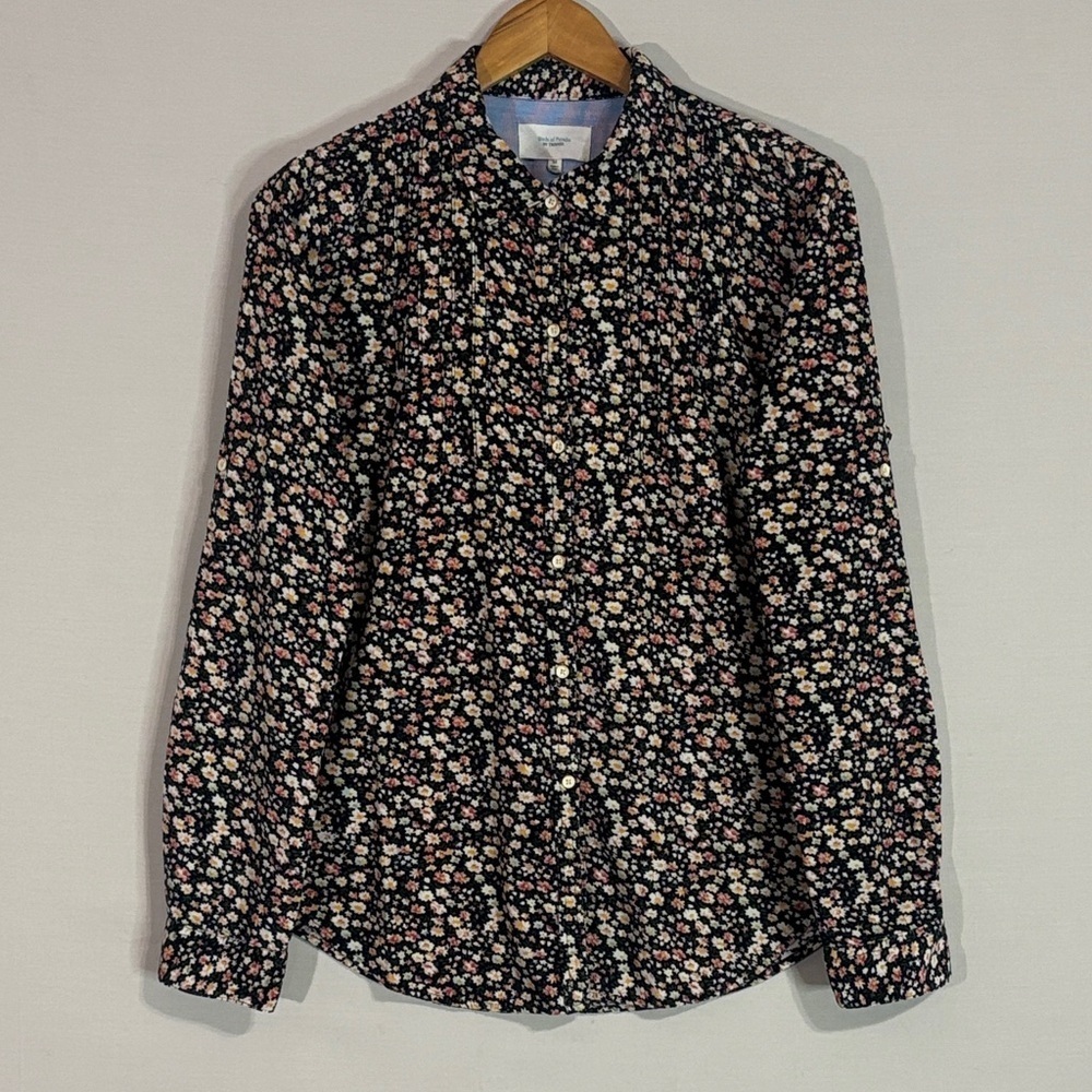 Birds of Paradis by Trovata Floral Corduroy Button Down Shirt M